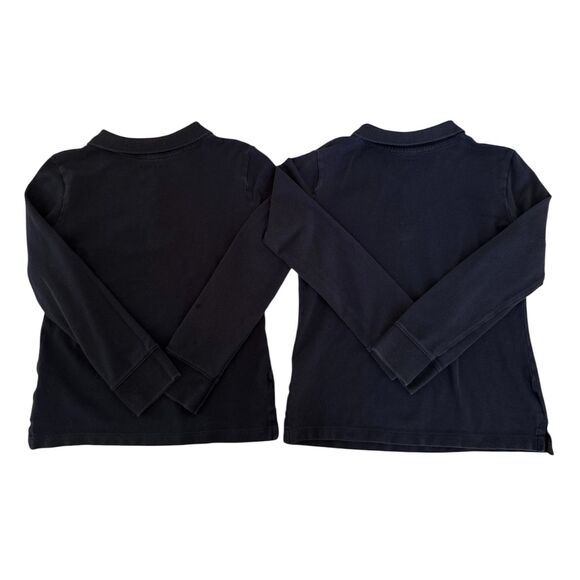 Old Navy Long Sleeve Polo Kids Size 8 Medium Navy Blue School Uniform - Lot of 2 - Picture 3 of 7